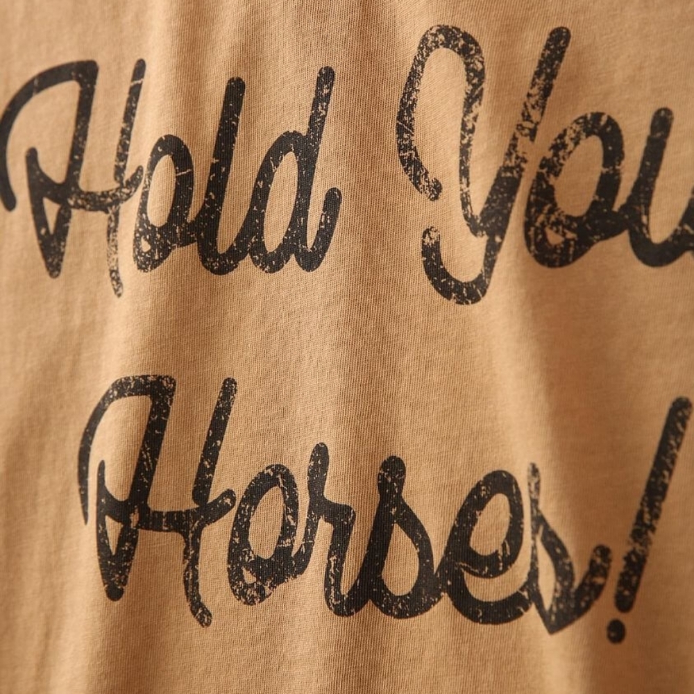 T-Shirt with 'Hold Your Horses!' Print - Picture 3 of 9